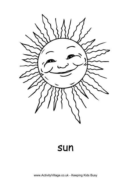 sun colouring page