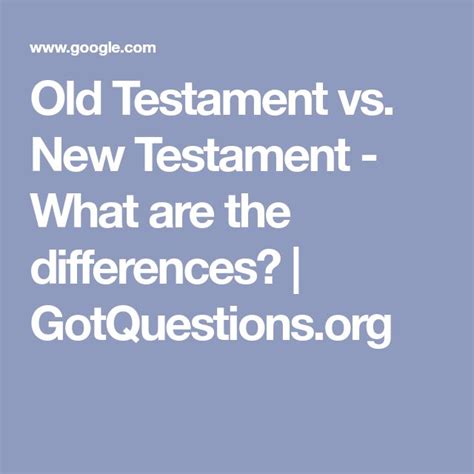 The Words Old Testament Vs New Testament What Are The Differences I