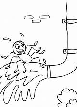 Itsy Bitsy Incy Wincy Spout Cute Colouring Printable Waterspout sketch template
