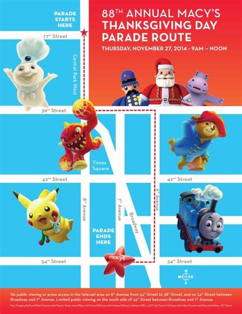 Macy’s Thanksgiving Day Parade 2014 Route Map Start Time