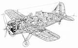 Brewster Buffalo F2a Cutaway Drawing Tags sketch template