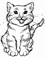 Coloring Kitten Cat Pages Meowing Categories Kids sketch template