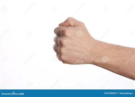male clenched fist isolated   white background stock image image