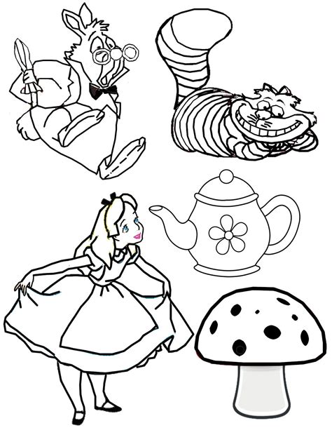 alice  wonderland tea party coloring pages   box mad