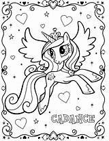 Pony Little Cadance Princess Sheets Colouring Magic Fanpop Friendship sketch template