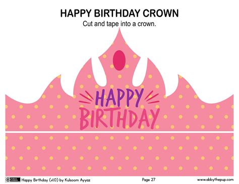 printable happy birthday crown printable