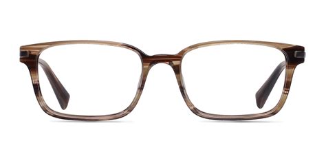 dreamer rectangle brown and striped full rim eyeglasses eyebuydirect