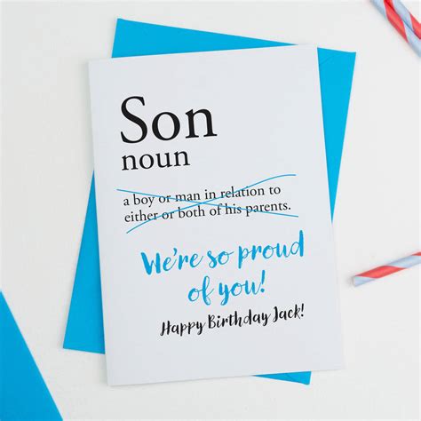 Son Personalised Birthday Card By A Is For Alphabet