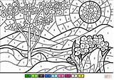 Coloring Number Color Spring Worksheets Pages Printable Advanced sketch template