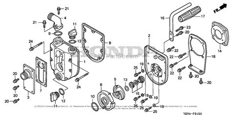 honda water pump parts diagram wiring