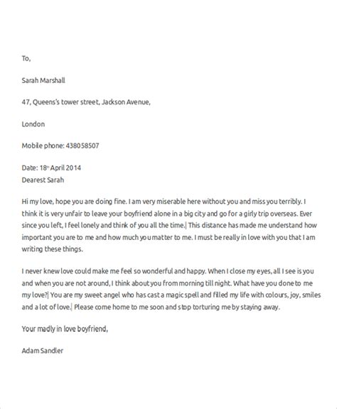 sample love letters    ms word