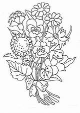 Coloring Flowers Bouquet Pages Printable Flower Bloemen Sheets Print Coloringtop sketch template