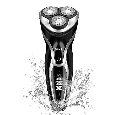 electric razor max  mens electric shaver cordless rechargeable wet dry rotary shavers