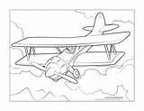 Coloring Pages Airplane Printable Biplane Getdrawings Everfreecoloring Print sketch template