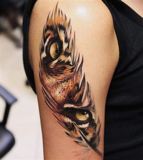 Szabla Tattoo Tigeraugen Tattoo Haustier Tattoos Tattoos Feder