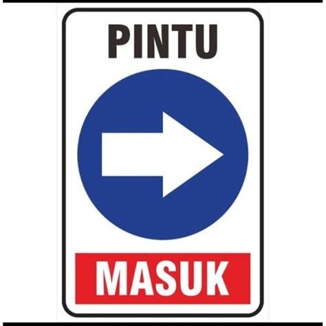 jual stiker pintu masuk panah xcm sign rambu  shopee indonesia