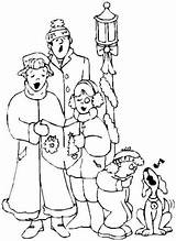 Coloring Christmas Pages Carol Printable Family Caroler Carols Singing Sings Joins Pet Color Getcolorings sketch template