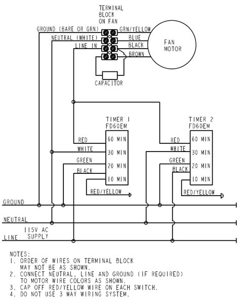 exhaust fan capacitor wiring diagram caret  digital