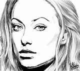 Olivia Wilde Ink Drawing Actress Caricature American Tv Choose Board sketch template