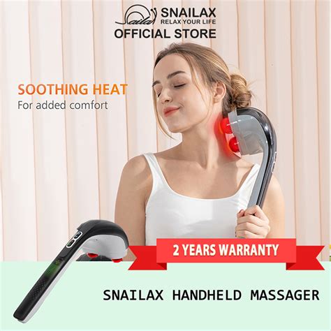 snailax sl 498 cordless dual heads percussion handheld massager with