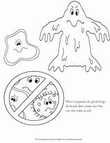 Germs Coloring Pages Germ Kids Sick Bacteria Spreading Printable Colouring Worksheets Color Print School Clipart Child Drawing Activities Kindergarten Preschool sketch template