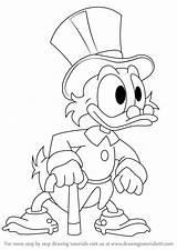 Ducktales Scrooge Mcduck Draw Drawing Step Cartoon Tutorials Drawingtutorials101 Tutorial sketch template