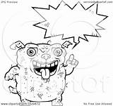Ugly Outlined Talking Dog Clipart Cartoon Coloring Vector Thoman Cory Royalty sketch template