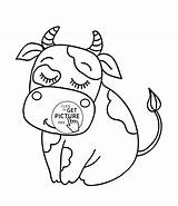 Coloring Pages Cow Kids Printable Baby Animal Printables Cute Drawing Color Farm Sheets Wuppsy Animals Cartoon Print Book Colour Adult sketch template