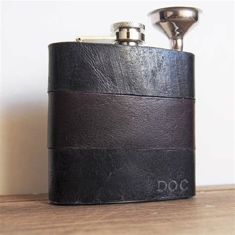customised leather hip flask  hord notonthehighstreetcom