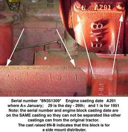 ford  serial numbercasting date locations yesterdays tractors