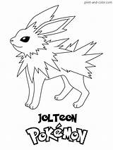 Coloring Pages Jolteon Pokemon Print Color Popular sketch template