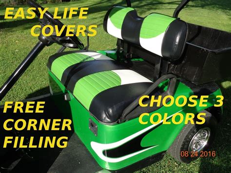 ezgo txt rxv golf cart custom seat covers front rear combo  staple  ebay custom seat