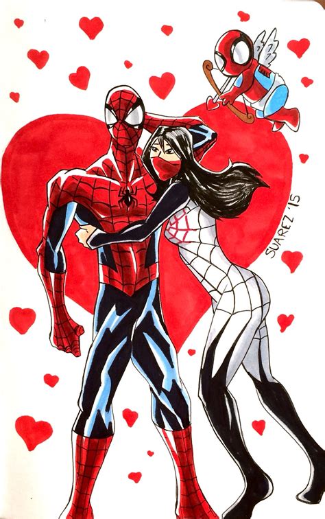 Spiderman And Silk By Julio Suarez Hombre Araña Comic Spiderman