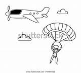 Doodle Skydiving Vector sketch template