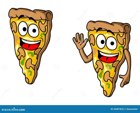 pizza slice  cartoon style stock  image