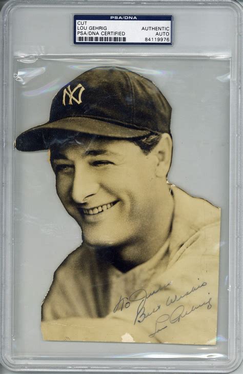 lot detail lou gehrig boldly signed new york yankees 5 x 7 5