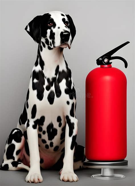 ai dalmatian  fire extinguisher stock illustration illustration