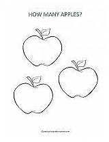 Apples Coloring Pages Apple Count Preschool Printables Printable Color Math Counting Templates Kids Cut sketch template