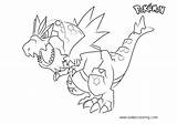 Tyrantrum Coloring Pokemon Pages Kids Printable sketch template