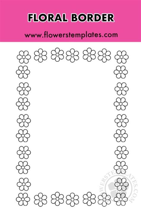 floral border coloring page flowers templates