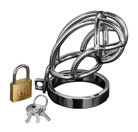 master series captus stainless steel chastity cage kinky fetish store