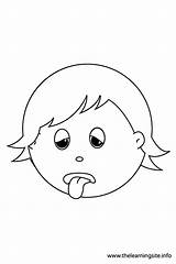 Coloring Face Pages Sleepy Emoji Tired Template Feelings sketch template