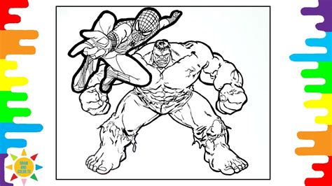 spiderman  hulk coloring page  avengers coloring page