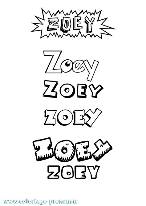 coloriage du prenom zoey  imprimer ou telecharger facilement