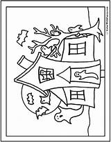 Halloween Coloring Pages House Printable Ghosts Moon Pdf Book Colorwithfuzzy sketch template