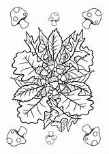 Automne Coloriage Herfstbladeren Mandalas Pages Fruits Mandala Activité Imprimer Coloring Coloriages Fall sketch template