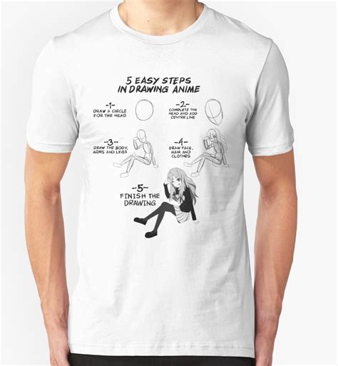 5 Easy Steps To Draw Anime T Shirt T Shirts And Hoodies By