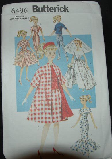 Butterick 6496 Craft Sewing Pattern For 11 1 2 Doll Dresses