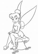 Tinkerbell Coloring Pages Disney Rysunki Print Tulamama Easy sketch template