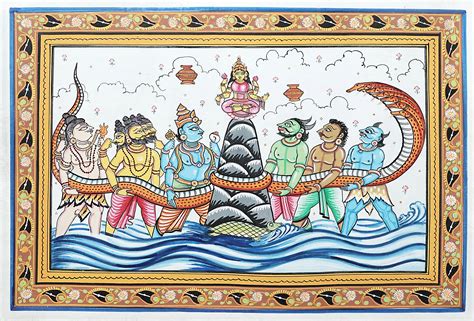 samudra manthan churning   ocean exotic india art